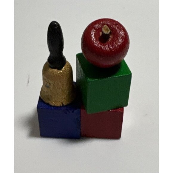 Wooden Teacher Themed Decorative Decor Tole Paint Set Of 12 School Desk Apple - Picture 11 of 16
